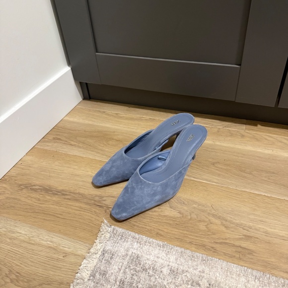 ZARA Blue Heeled Mule - Picture 2 of 4